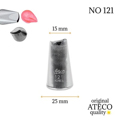 Ateco - Krema sıkma duy ucu no: 121 kavisli petal (15 mm ağız çapı)