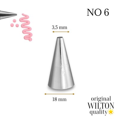 Wilton - Krema sıkma duy ucu no:6 (3,5 mm ağız çapı)