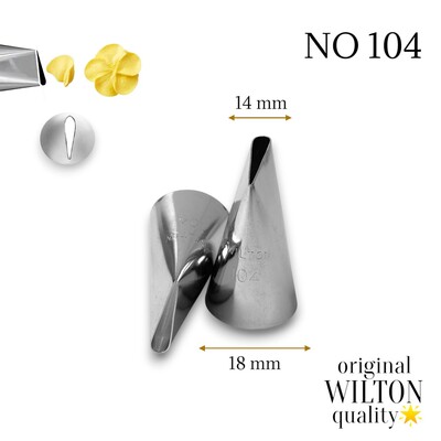 Wilton - Krema sıkma duy ucu no:104 düz petal (14 mm ağız çapı)