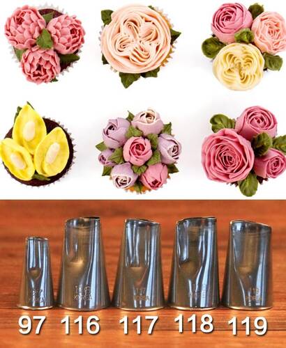 Krema sıkma duy ucu no: 117 kavisli petal (18 mm ağız çapı)