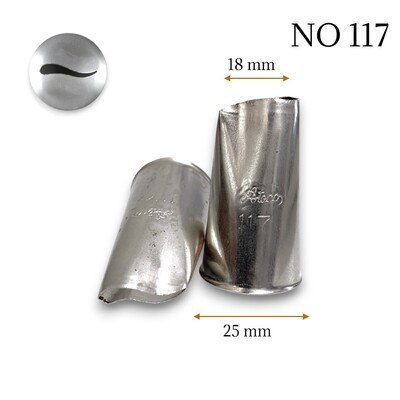 Ateco - Krema sıkma duy ucu no:117 kavisli petal (18 mm ağız çapı)