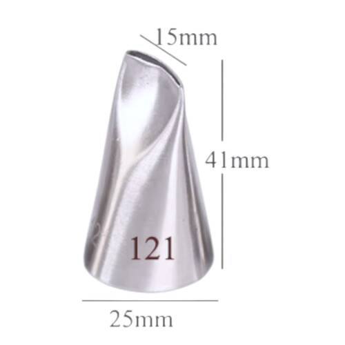 Krema sıkma duy ucu no:121 kavisli petal (15 mm ağız çapı) - 1