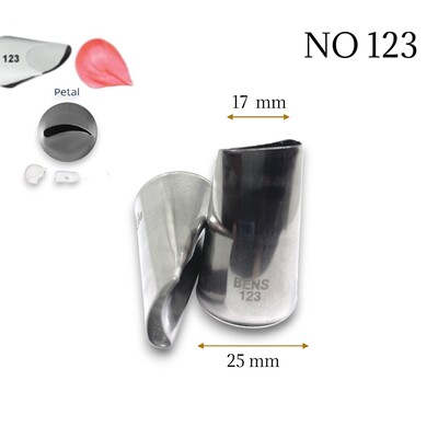 Bens - Krema sıkma duy ucu no:123 kavisli petal (17 mm ağız çapı)