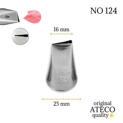 Ateco - Krema sıkma duy ucu no: 124 düz petal (16 mm ağız çapı)