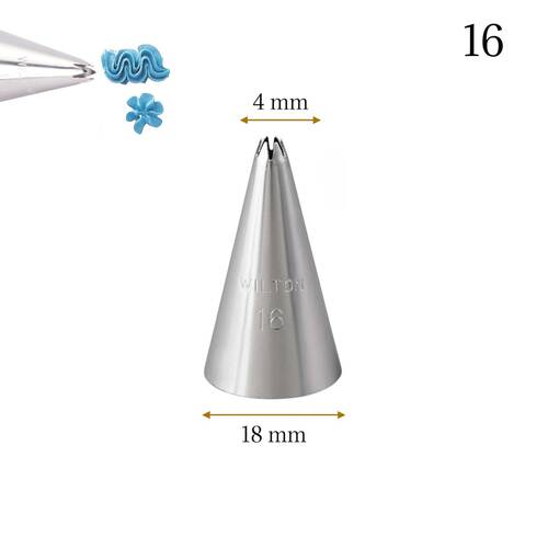 Krema sıkma duy ucu no:16 açık yıldız (4 mm ağız çapı)