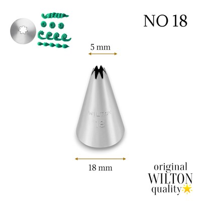 Wilton - Krema sıkma duy ucu no:18 açık yıldız (5 mm ağız çapı)