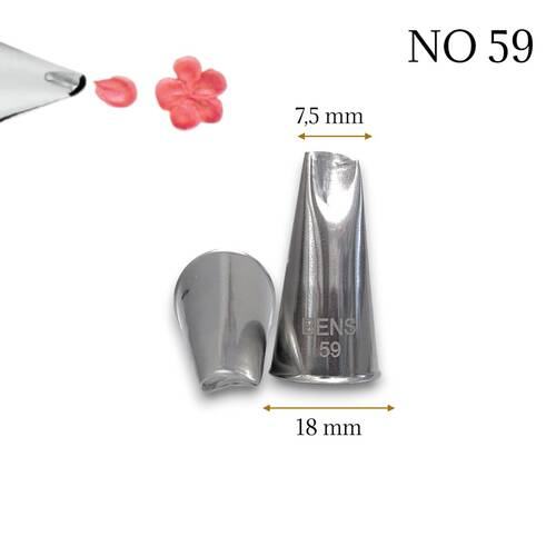 Krema sıkma duy ucu no:59 kavisli petal (7,5 mm ağız çapı)