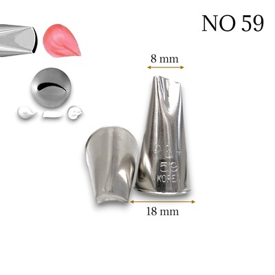 Ateco - Krema sıkma duy ucu no: 59 kavisli petal (8 mm ağız çapı)