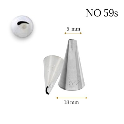 Ateco - Krema sıkma duy ucu no:59S kavisli petal (5 mm ağız çapı)