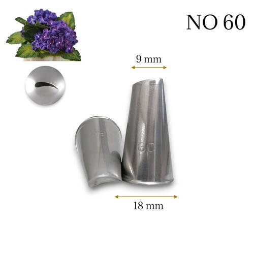 Krema sıkma duy ucu no:60 kavisli petal (9 mm ağız çapı)