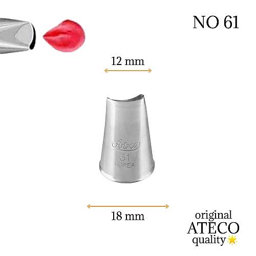 Krema sıkma duy ucu no:61 kavisli petal (12 mm ağız çapı) - 1