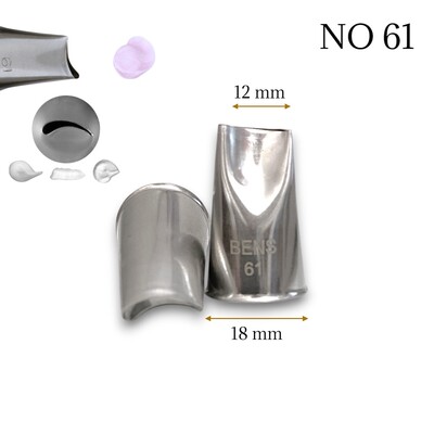 Bens - Krema sıkma duy ucu no:61 kavisli petal (12 mm ağız çapı)