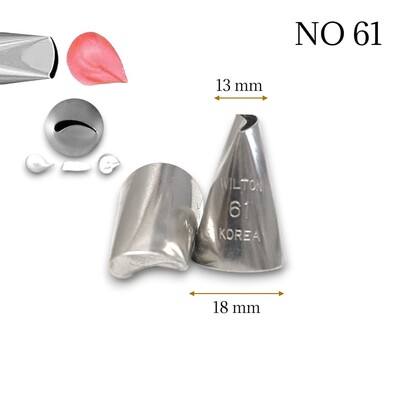 Wilton - Krema sıkma duy ucu no:61 kavisli petal (12 mm ağız çapı)