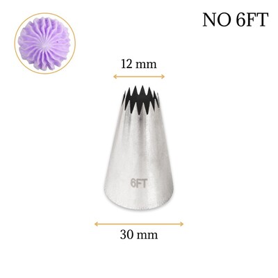 Others - Krema sıkma duy ucu no: 6FT Open Star / Açık Yıldız