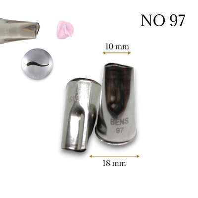 Bens - Krema sıkma duy ucu no:97 kavisli petal (18 mm ağız çapı)