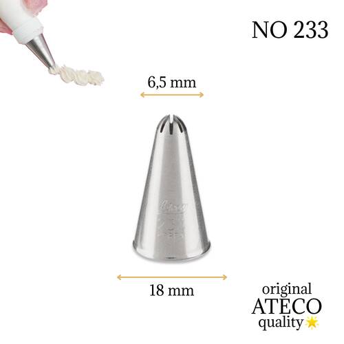 Krema sıkma duy ucu no: 233 kapalı yıldız & Rosette (6,5 mm ağız çapı) - 1