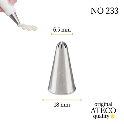 Piping tip nozzle no:233 Closed star&Rosette (2 mm openning)