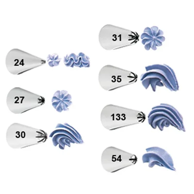 Krema sıkma duy ucu no: 24 kapalı yıldız (1,5 mm ağız çapı) - 3