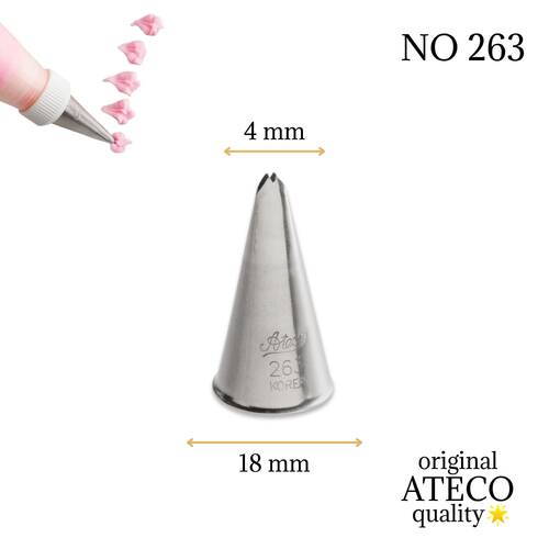 Krema sıkma duy ucu no: 263 en küçük yaprak (4 mm ağız çapı)