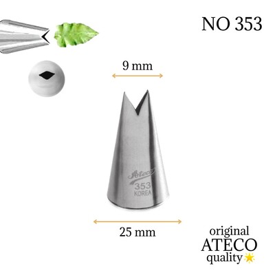 Ateco - Piping tip nozzle no:353 large leaf (9 mm openning)