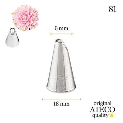 Ateco - Krema sıkma duy ucu no:81 (6 mm ağız çapı)