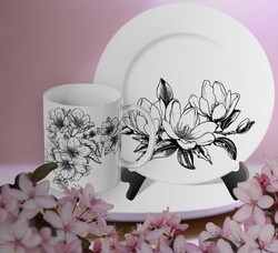 Paku Malzeme - Mesh Stencil Ceramic Col. Flowers Set-3 (33*22 cm) (1)