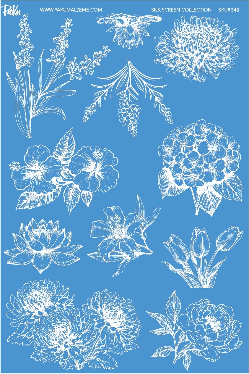 Mesh Stencil Ceramic Collection Flower Theme (33*22 cm)