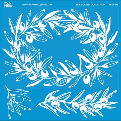 Paku Malzeme - Mesh Stencil Ceramic Collection Olive Theme-1 (22*22 cm)