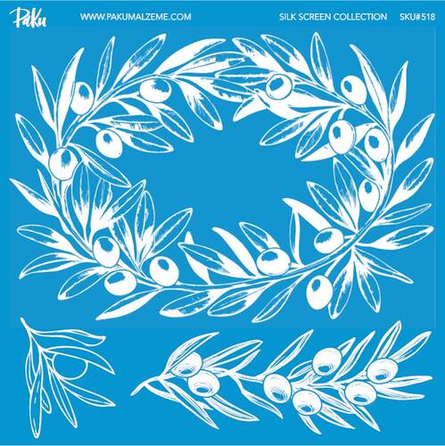 Mesh Stencil Ceramic Collection Olive Theme-1 (22*22 cm)