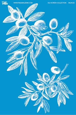 Paku Malzeme - Mesh Stencil Ceramic Collection Olive Theme-3 (33*22 cm)