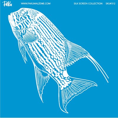 Paku Malzeme - Mesh Stencil Ceramic Collection Sea Food Fish-2 ( 22*22 cm)