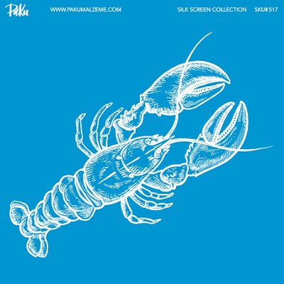 Paku Malzeme - Mesh Stencil Ceramic Collection Sea Food Lobster ( 22*22 cm)