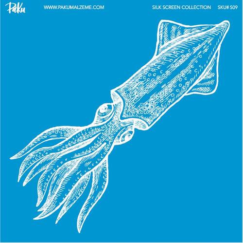 Mesh Stencil Ceramic Collection Sea Food Squid ( 22*22 cm)
