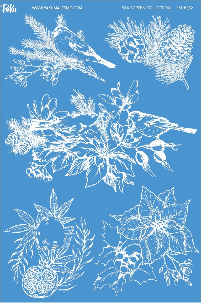 Mesh Stencil Ceramic Collection Winter Theme (33*22 cm)