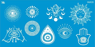 Paku Malzeme - Mesh Stencil Ceramic Cup Col. Boho Elements-2 (22*11 cm)