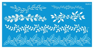 Paku Malzeme - Mesh Stencil Ceramic Cup Col. Botanical Borders (22*11 cm)