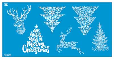 Mesh Stencil Ceramic Cup Col. Christmas Elements-1; 20*10 cm