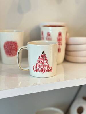 Mesh Stencil Ceramic Cup Col. Christmas Elements-1; 20*10 cm