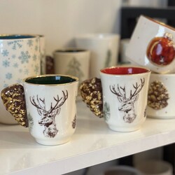 Mesh Stencil Ceramic Cup Col. Christmas Elements-1; 20*10 cm - Thumbnail