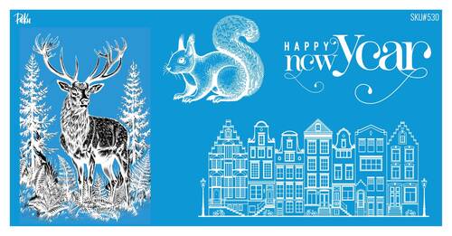 Mesh Stencil Ceramic Cup Col. Christmas Elements-10 (22*11 cm)