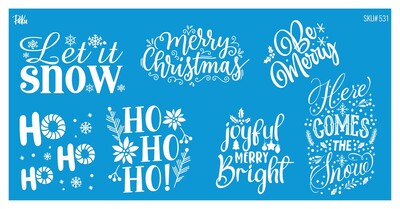 Paku Malzeme - Mesh Stencil Ceramic Cup Col. Christmas Elements-11 (22*11 cm)