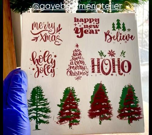 Mesh Stencil Ceramic Cup Col. Christmas Elements-12 (22*11 cm)