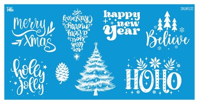 Paku Malzeme - Mesh Stencil Ceramic Cup Col. Christmas Elements-12 (22*11 cm)