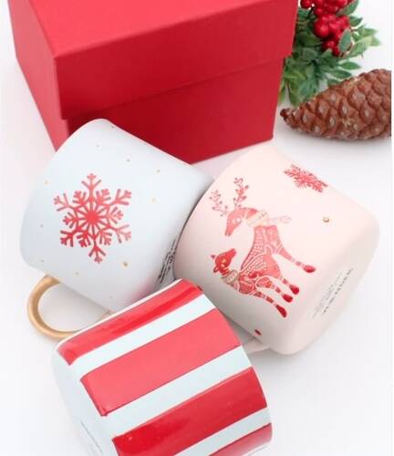Mesh Stencil Ceramic Cup Col. Christmas Elements-3; 20*10 cm