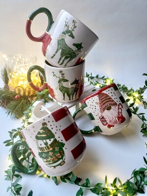 Mesh Stencil Ceramic Cup Col. Christmas Elements-3; 20*10 cm - Thumbnail