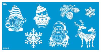 Mesh Stencil Ceramic Cup Col. Christmas Elements-3; 20*10 cm