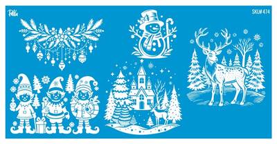 Mesh Stencil Ceramic Cup Col. Christmas Elements-3 (22*11 cm)