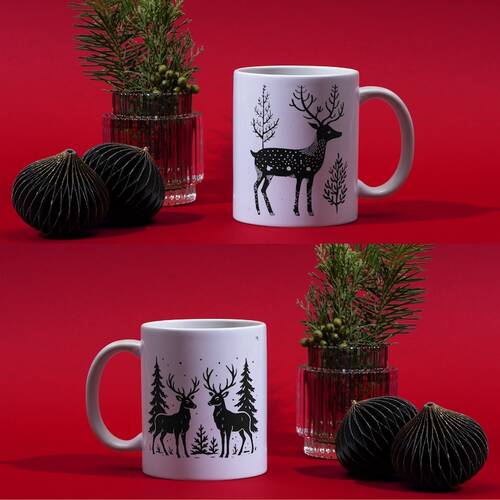 Mesh Stencil Ceramic Cup Col. Christmas Elements-7 (22*11 cm)