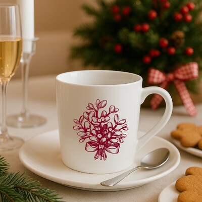 Mesh Stencil Ceramic Cup Col. Christmas Elements-8 (22*11 cm) - Thumbnail
