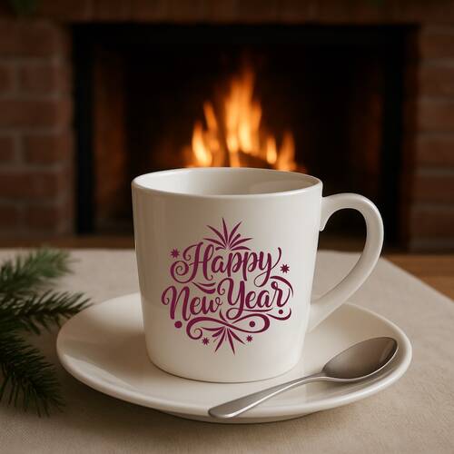 Mesh Stencil Ceramic Cup Col. Christmas Elements-8 (22*11 cm)